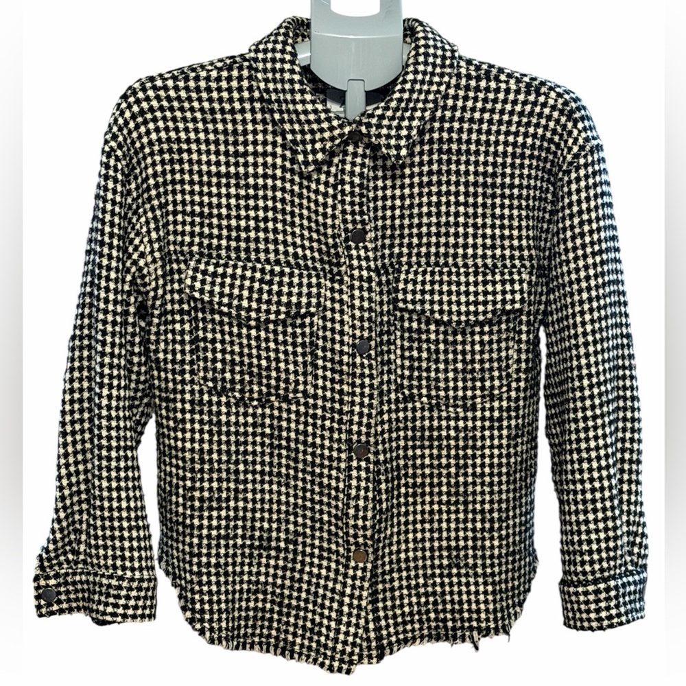 Zara Kids Houndstooth Overshirt Jacket – Size 13-14 (164)